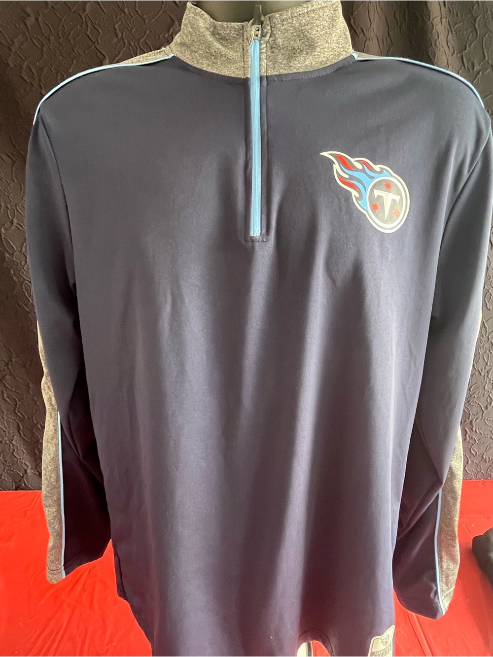 Tennessee Titans NFL Quarter Zip Pullover Blue Gray
